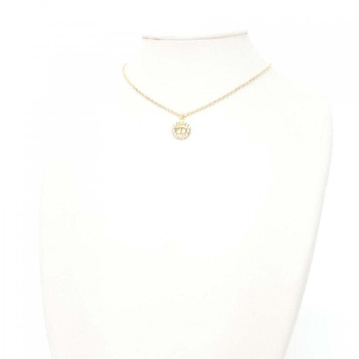 Dior Petit CD Circle Necklace White Gold — view 6
