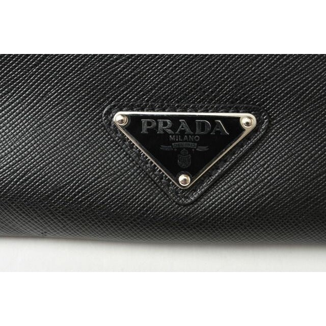 Prada Clutch Bag Travel Pouch Saffiano Patch Patchwork Black Azzurro — view 4