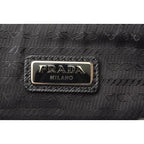 Prada Clutch Bag Travel Pouch Saffiano Patch Patchwork Black Azzurro — view 7