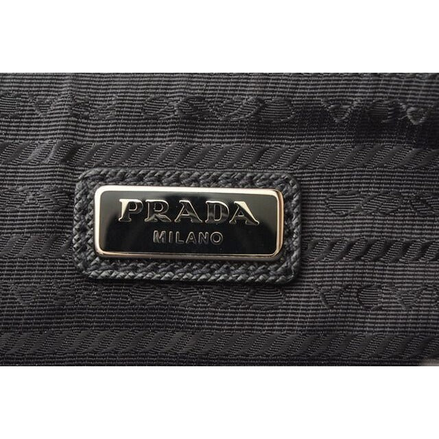 Prada Clutch Bag Travel Pouch Saffiano Patch Patchwork Black Azzurro — view 7
