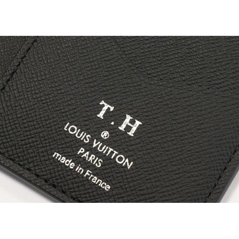 Louis Vuitton Taiga Noir Black Organizer De Poche With Initials TH — view 2