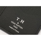 Louis Vuitton Taiga Noir Black Organizer De Poche With Initials TH — view 2