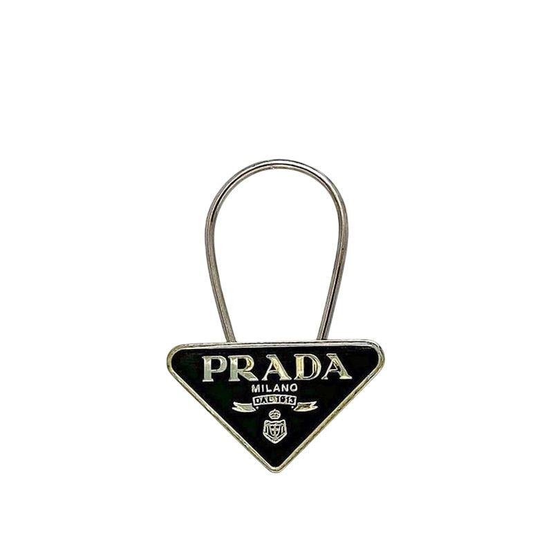 Prada Key Ring Silver Gold Logo Metal M285