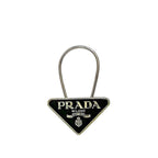 Prada Key Ring Silver Gold Logo Metal M285