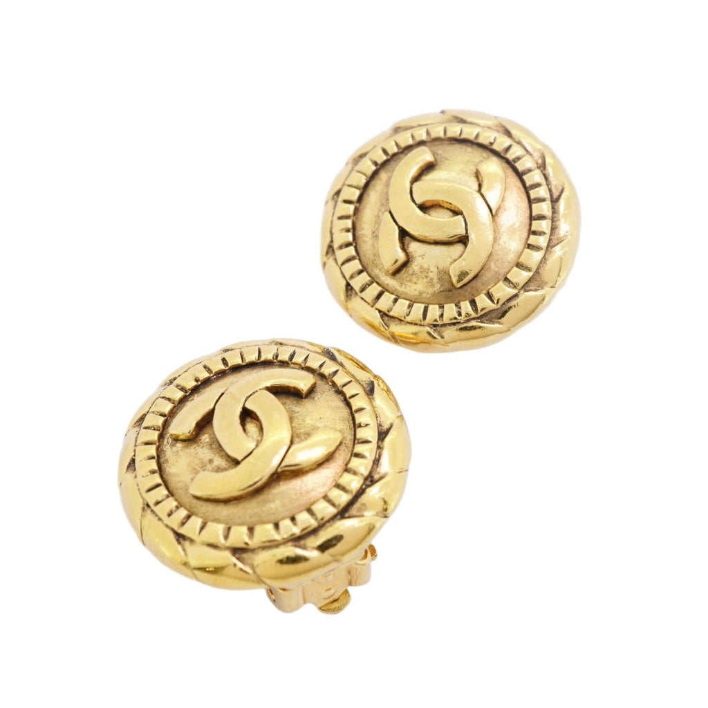 Chanel Earrings Vintage CC Logo Round — view 2