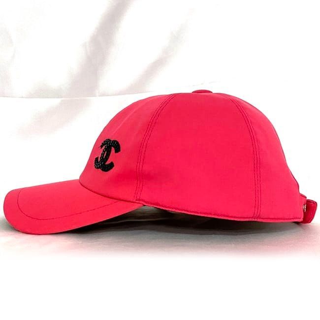 Chanel Cap Pink Coco Mark Hat 100% Cotton — view 3