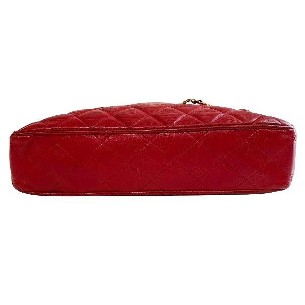Chanel Quilted Red Lambskin Chain Shoulder — view 3
