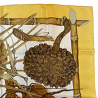 Hermes Carre 90 Jardin Creole Cles Or's Paradise Silk Scarf Yellow — view 4