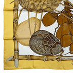 Hermes Carre 90 Jardin Creole Cles Or's Paradise Silk Scarf Yellow — view 6