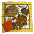 Hermes Carre 90 Jardin Creole Cles Or's Paradise Silk Scarf Yellow