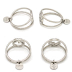 Fendi Is Ring M Crystal Silver Color Metal — view 5