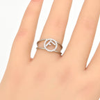 Fendi Is Ring M Crystal Silver Color Metal