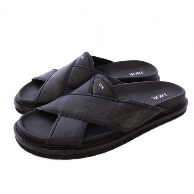 Dior Homme Diamond Logo Sandals Slippers 43 Black