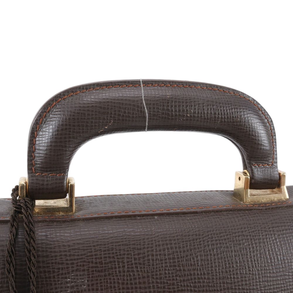 Loewe Anagram Leather Business Document Briefcase Tote Brown — view 2
