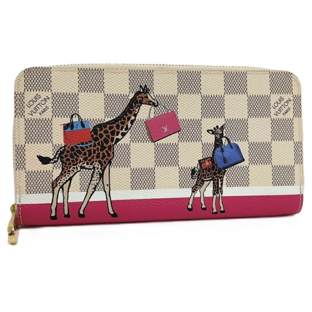 Louis Vuitton Zippy Wallet Zip Around Kirin Christmas Limited Damier Azur