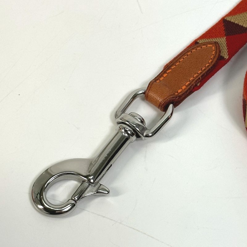 Hermes Lead Dog Medor Slim Canvas Leather Dark Irish Red — view 3