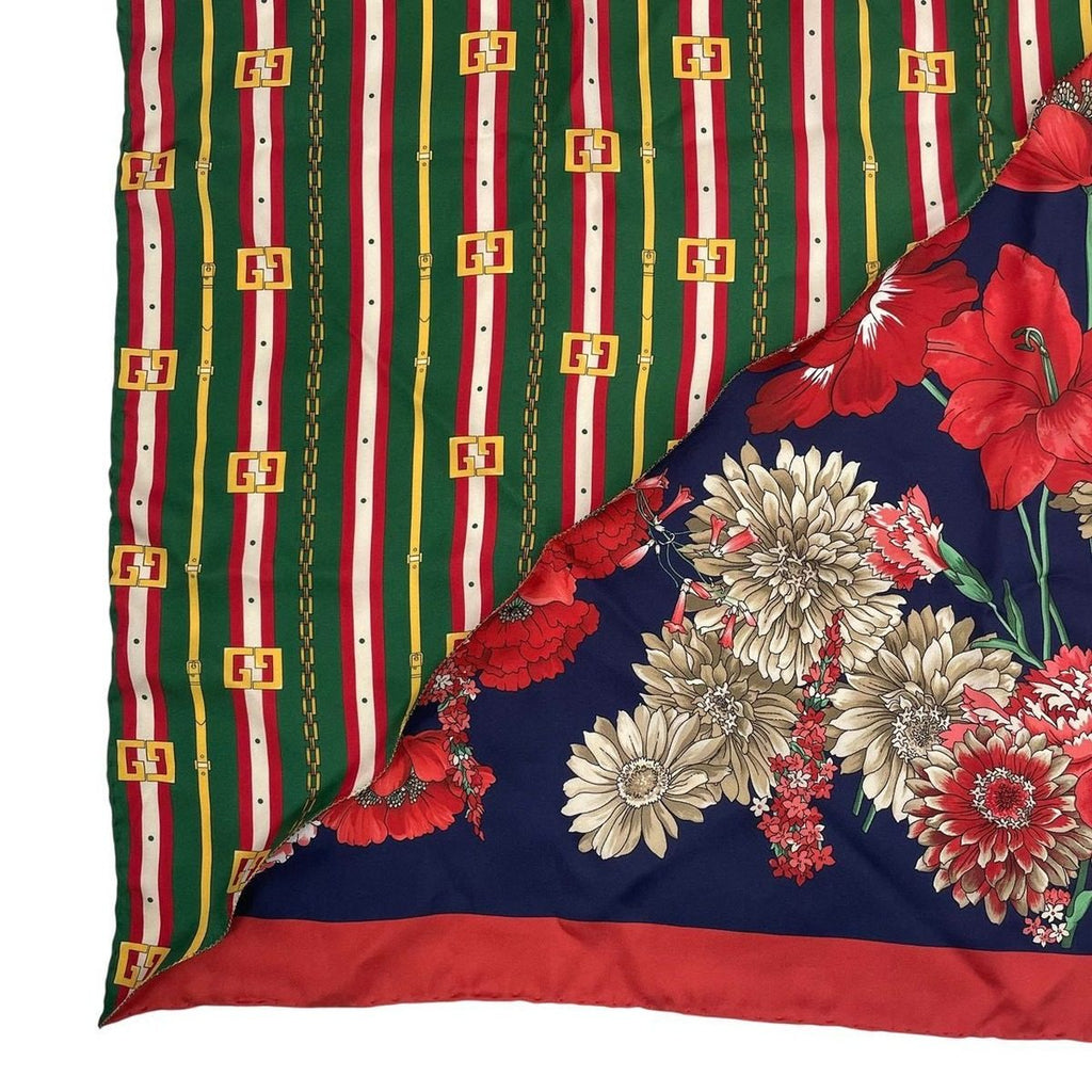 Gucci Silk Flora Scarf Floral Pattern Red — view 6