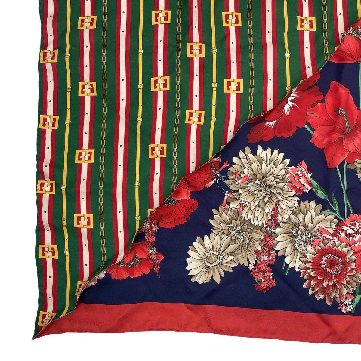 Gucci Silk Flora Scarf Floral Pattern Red — view 6