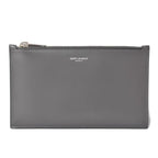 Saint Laurent Paris Flap Pouch Clutch Bag Gray