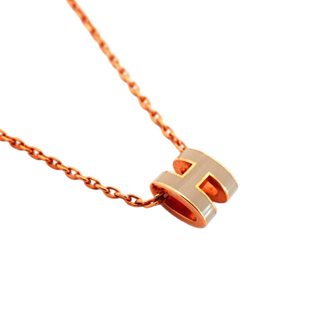 Hermes Necklace Mini Pop Gold Plated Gray Pink — view 2