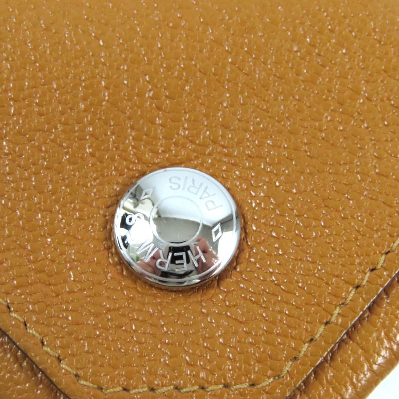 Hermes le Van Cattle Verso Bicolor Chevre Mizor Coin Case Brown Pink — view 7
