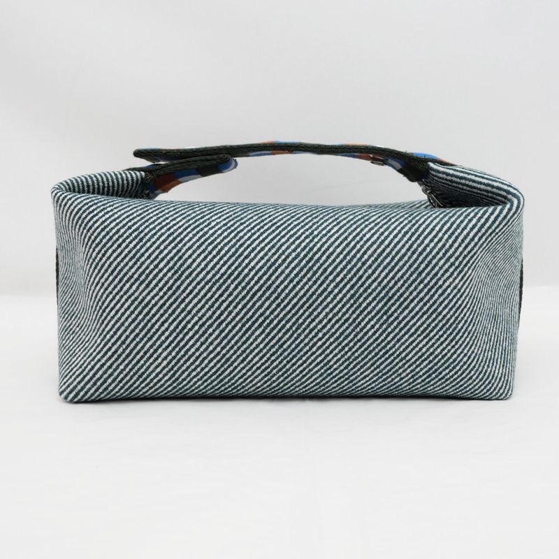 Hermes Brid A Black PM Au-carre Handbag Pouch Vert Foret — view 3