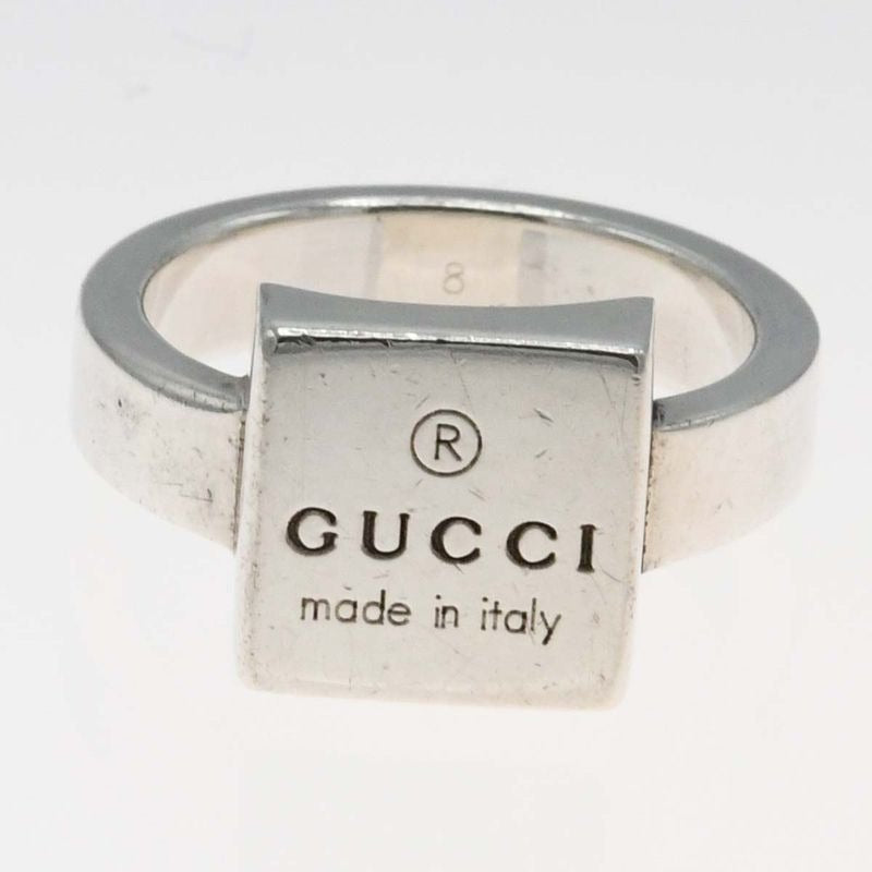 Gucci Ring Square Plate 8 7.5 925 Silver 6.1 g Accessories