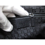 Gucci Handbag G Logo 001-5155 Black Canvas And Leather Gold Hardware — view 6