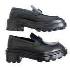 Hermes Moccasins Louvre Size 38 Black Cuff Leather Shoes — view 3