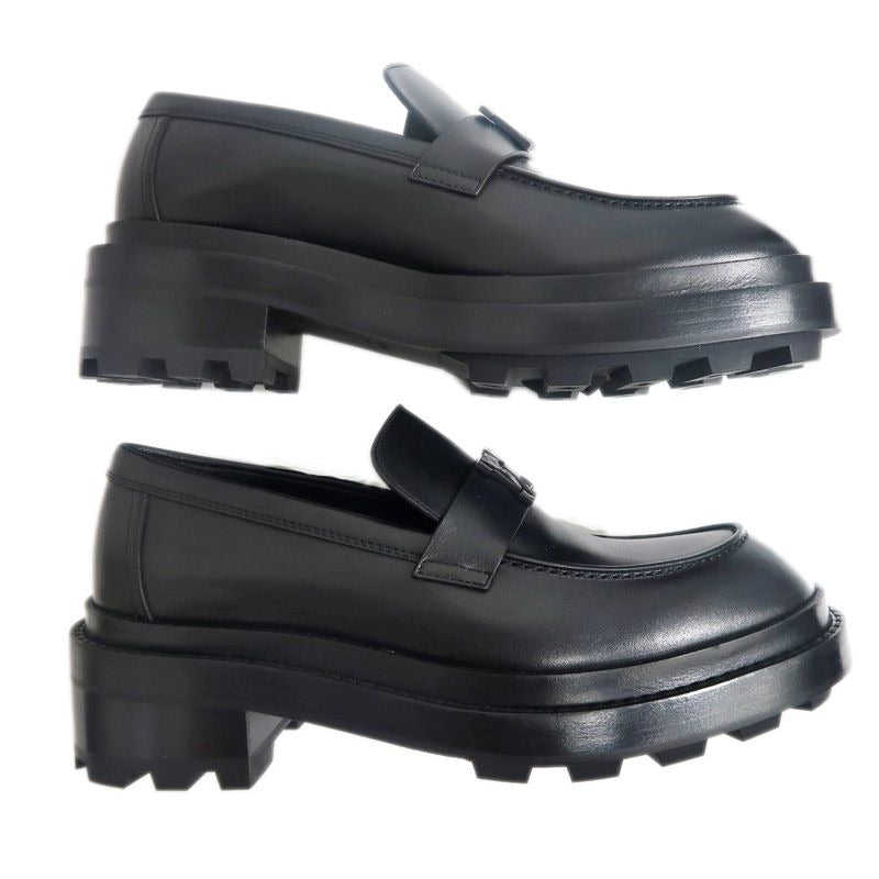 Hermes Moccasins Louvre Size 38 Black Cuff Leather Shoes — view 3