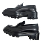 Hermes Moccasins Louvre Size 38 Black Cuff Leather Shoes — view 4