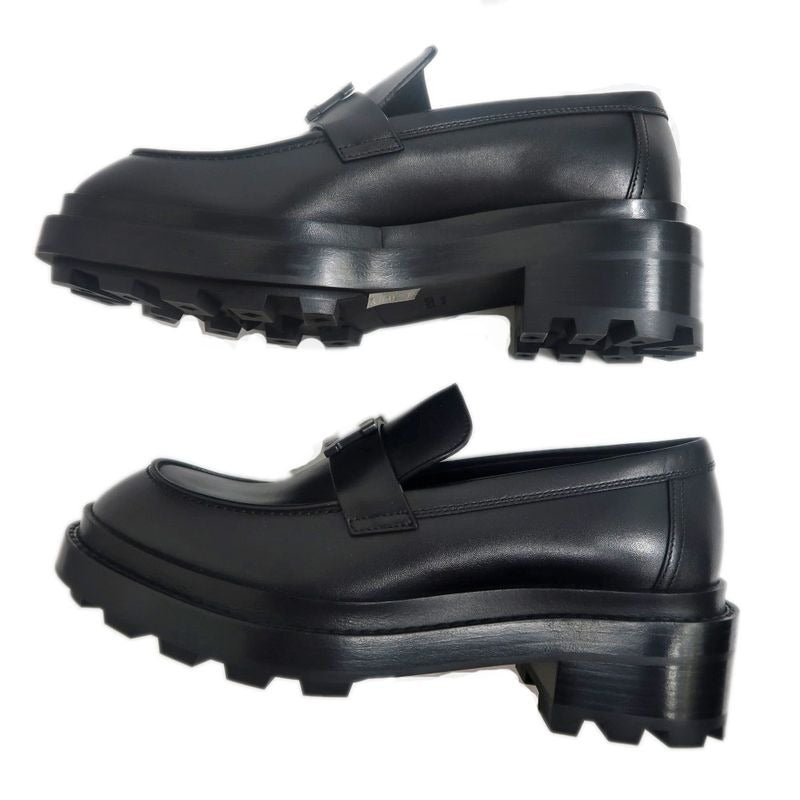 Hermes Moccasins Louvre Size 38 Black Cuff Leather Shoes — view 4