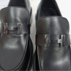Hermes Moccasins Louvre Size 38 Black Cuff Leather Shoes — view 9
