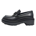Hermes Moccasins Louvre Size 38 Black Cuff Leather Shoes