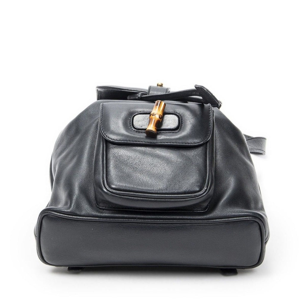 Gucci Mini Bamboo Backpack Navy Calfskin Leather — view 6