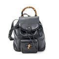 Gucci Mini Bamboo Backpack Navy Calfskin Leather