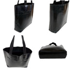 Prada Mini Tote Punching Logo Black Leather Vintage — view 3