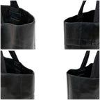 Prada Mini Tote Punching Logo Black Leather Vintage — view 4