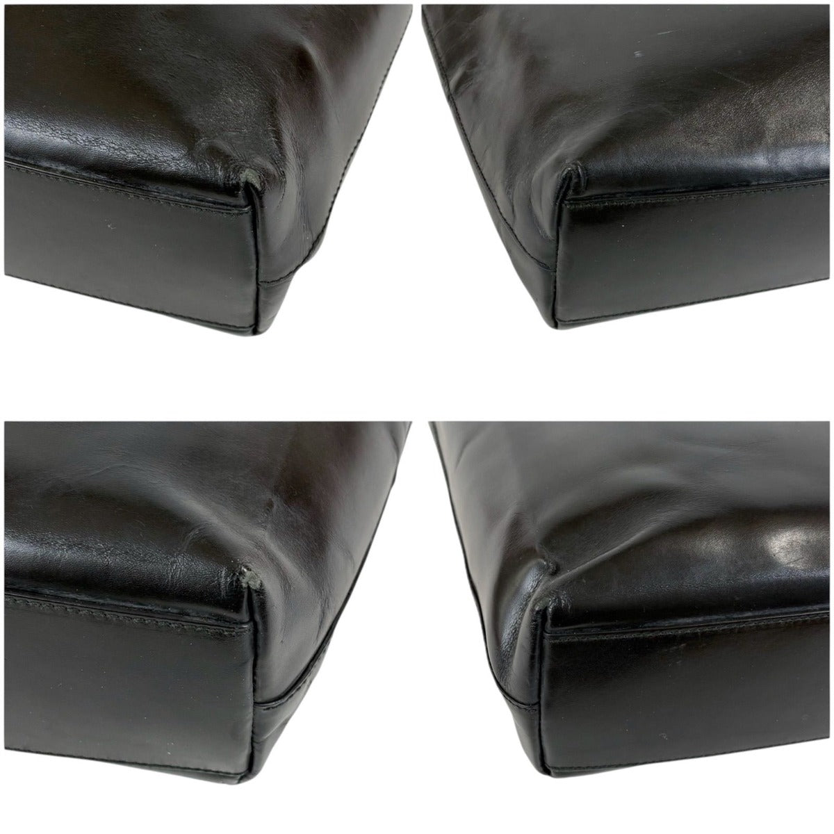 Prada Mini Tote Punching Logo Black Leather Vintage — view 5