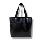 Prada Mini Tote Punching Logo Black Leather Vintage