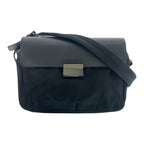 Prada Tessuto Black Gunmetal Hardware Nylon Leather Shoulder Bag Messenger