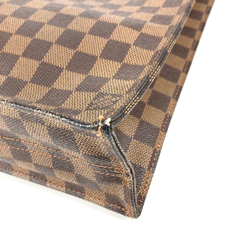 Louis Vuitton Tote Bag Sac Plat Damier Canvas Ebene Brown — view 6