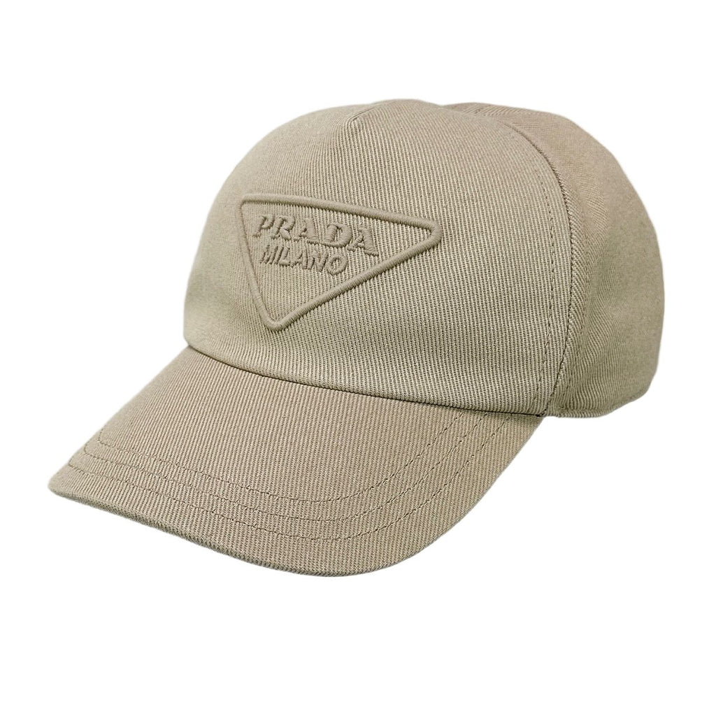 Prada Baseball Cap Beige Triangle Logo