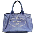 Prada Canapa Blue Canvas Tote