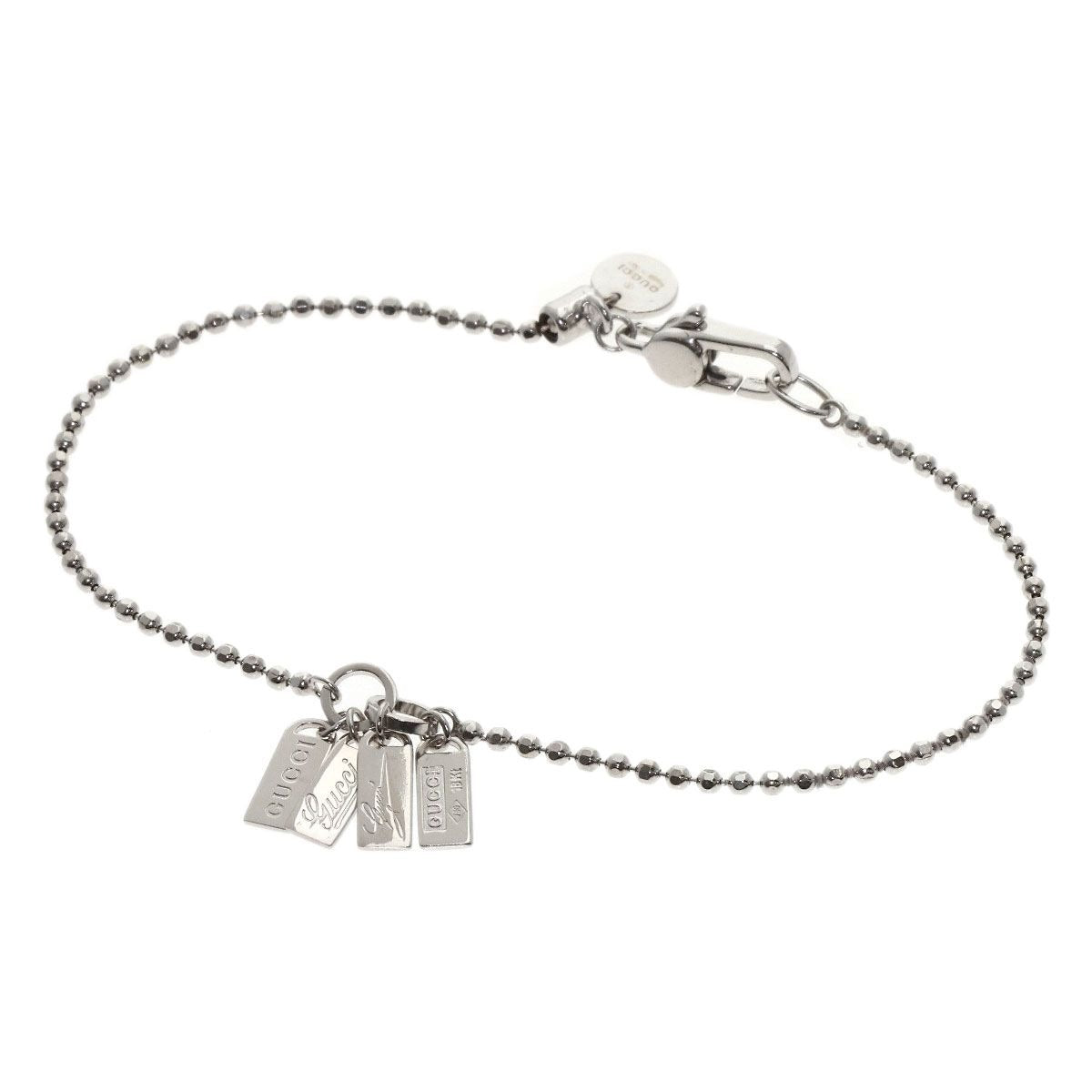 Gucci Logo Plate Bracelet 18k White Gold