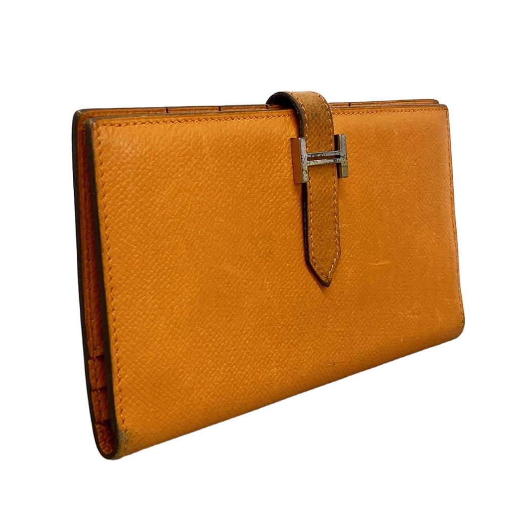 Hermes Wallet Bearn Veau Epsom Orange Silver — view 2