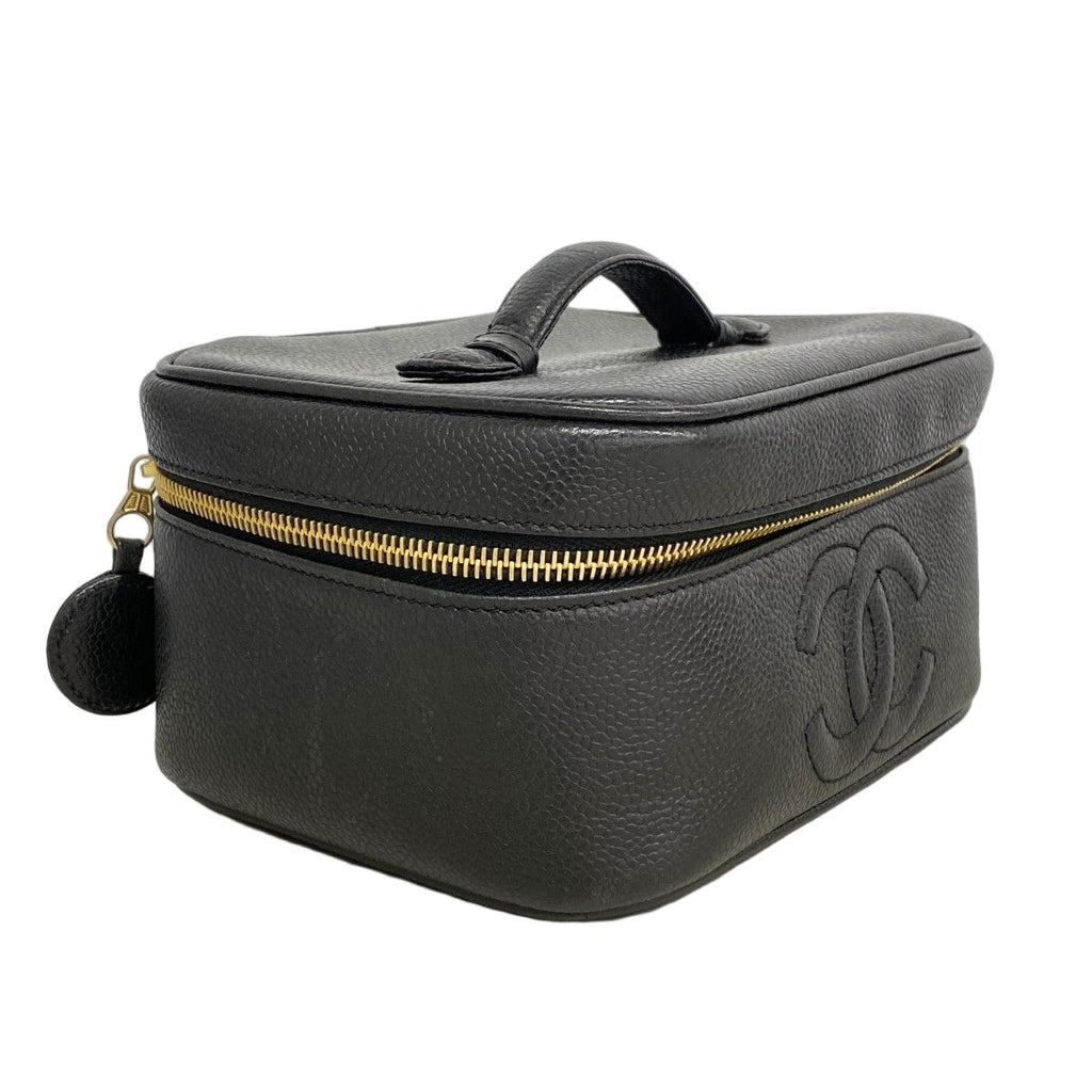 Chanel Vanity Bag Caviar Leather Black Gold — view 2