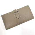 Hermes Bearn Souffle Bifold Wallet Chevre Etoupe Silver