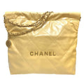 Chanel 22 Tote Small Handbag As3260 Quilted Plate Yellow