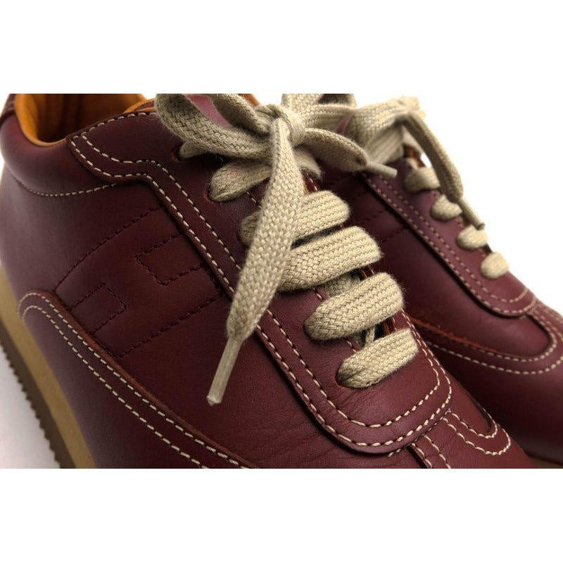 Hermes Shoes Sneakers Low Cut Women Leather Red Brown — view 6